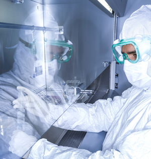 Scientist working in lab