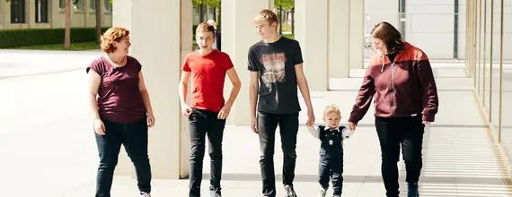 Family walking together