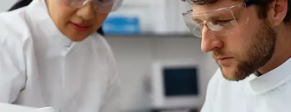 Focused scientist working