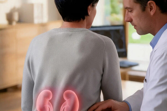 Imagen ilustrativa consulta médica dolor abdominal infección renal