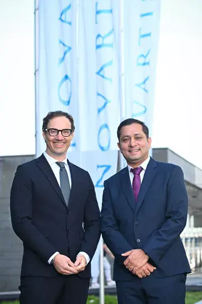 Novartis Geschäftsführung Kuntal Bajeva und Roland Gander