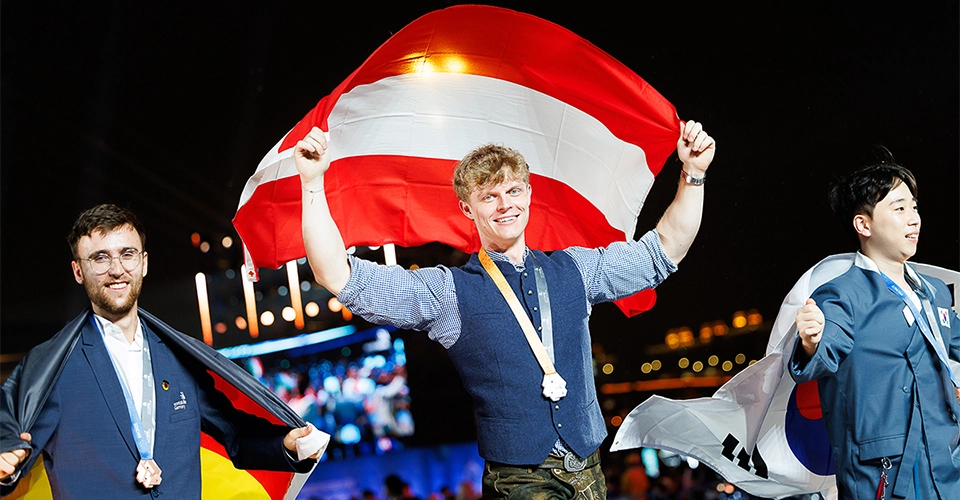 Vincent Track sicherte sich die Silbermedaille bei den WorldSkills 2026. Bildnachweis: SkillsAustria/Wieser/Slovencik
