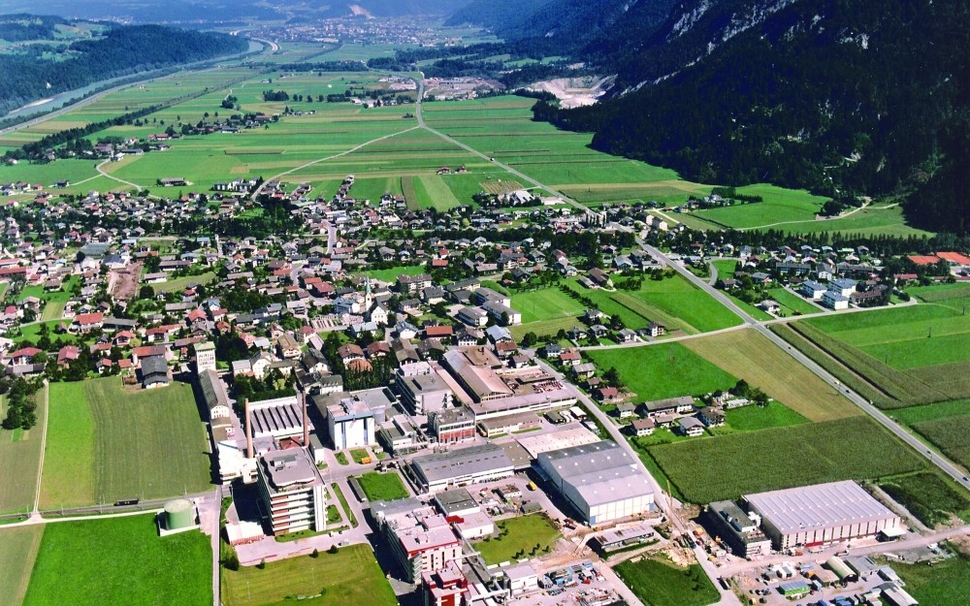 Aerial view of the plant site looking east
