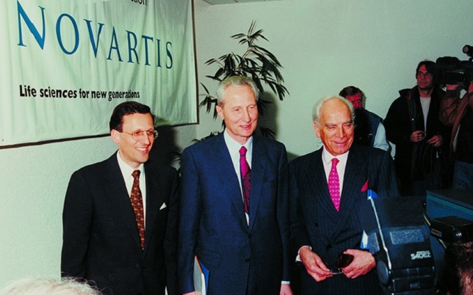 Ciba-Geigy and Sandoz announced their merger to form Novartis