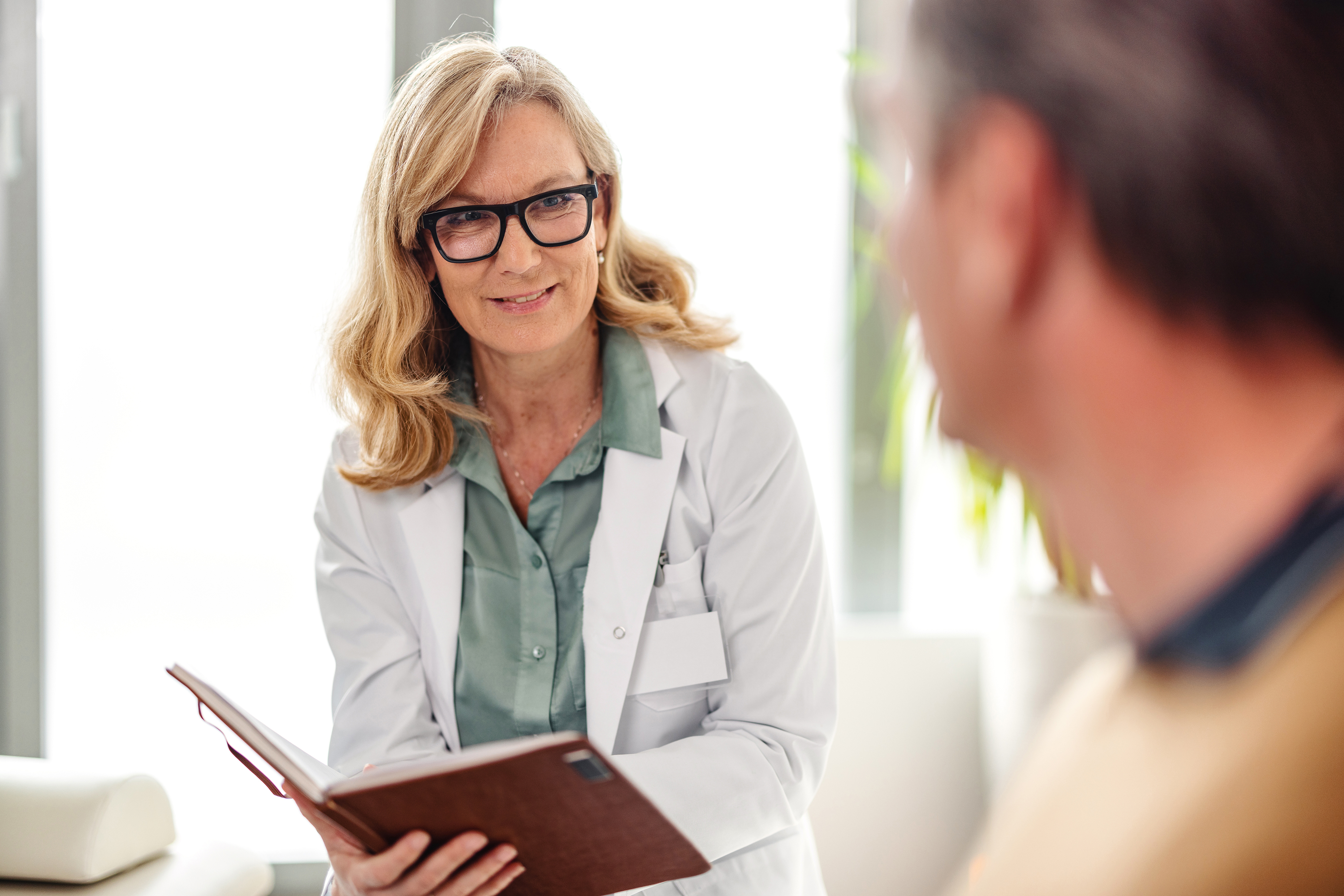 doctor discussing report