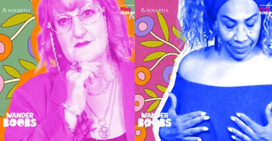 Combination of two posters with middle aged women with the text Wander Boobs