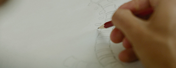 Close-up of someone drawing