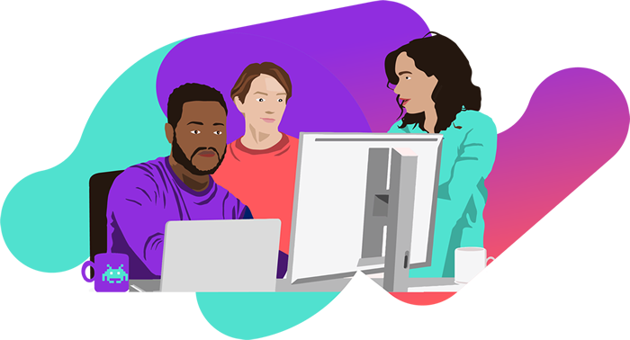 Illustration of a group of people working together