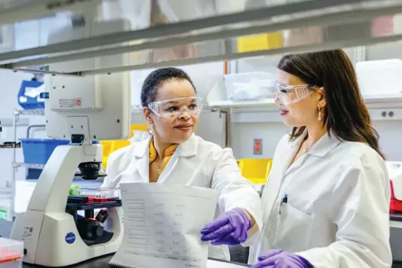 Scientists working in laboratorium
