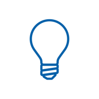 Icon representing a lightbulb
