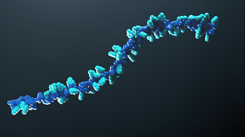 Wie ein Tarnmantel umhüllt eine chemische Verbindung die RNA.