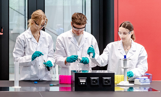 Des étudiants lors d'une expérimentation au sein du SchoolLab