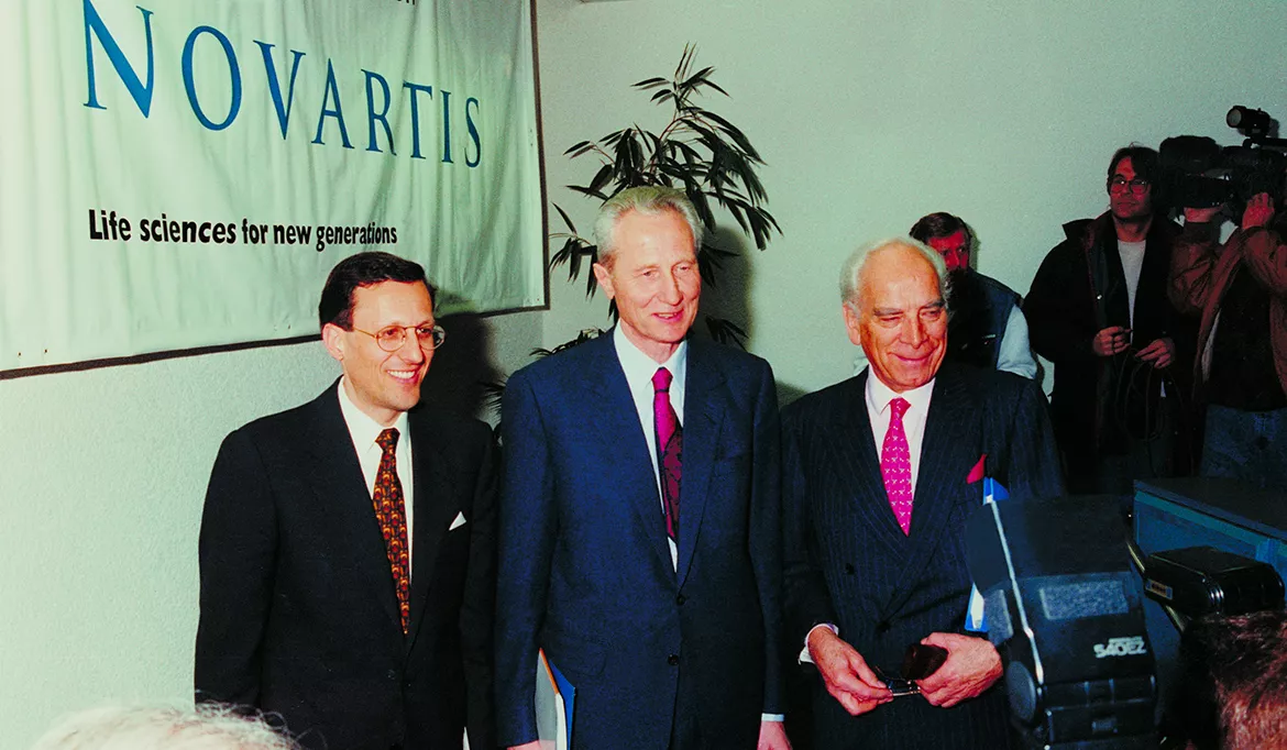 Conférence de presse sur la fondation de Novartis, 7 mars 1996