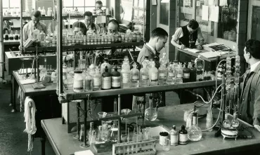 Early photograph of the pharmaceutical department at Sandoz