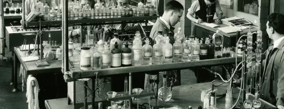 Early photograph of the pharmaceutical department at Sandoz