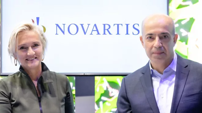 Ann Aerts, Chefin der Novartis Stiftung, und Shahram Ebadollahi, Chef von Data Science und KI bei Novartis