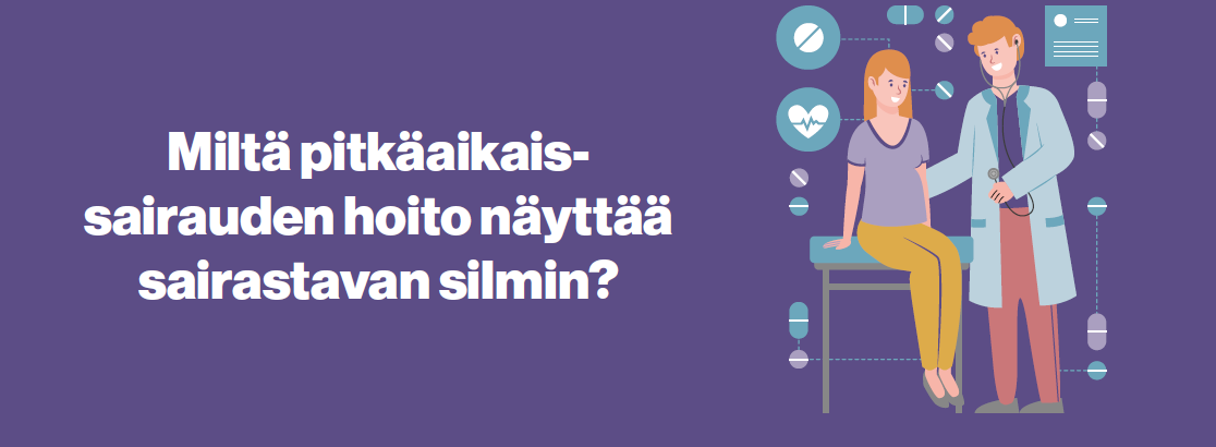 Pitkäaikaissairauden hoito inforgraafi