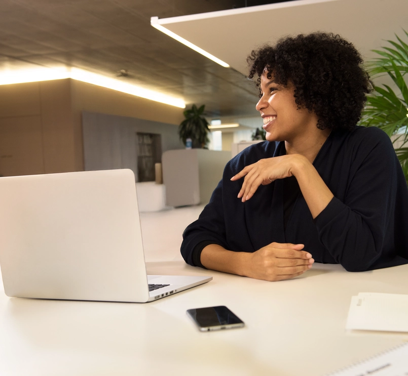 A professional working in a modern office