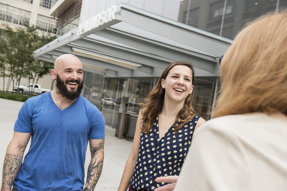 People talking and laughing