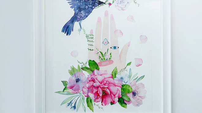 Rosie McCormack's painting at the art of MS
