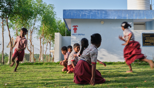 Kids playing in an open ground