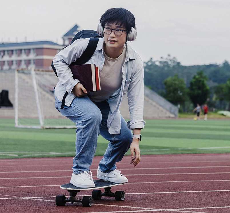 Student Skateboarding