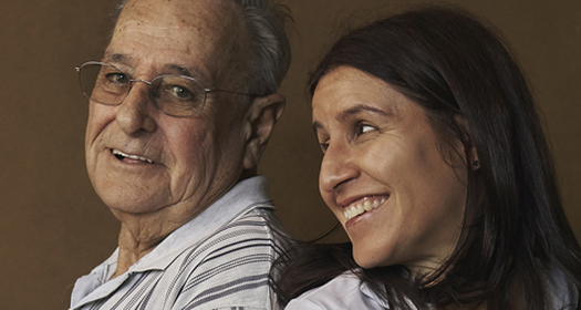 A happy moment with an HCP and an elderly patient