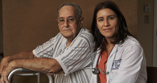 HCP with a patient on a walker