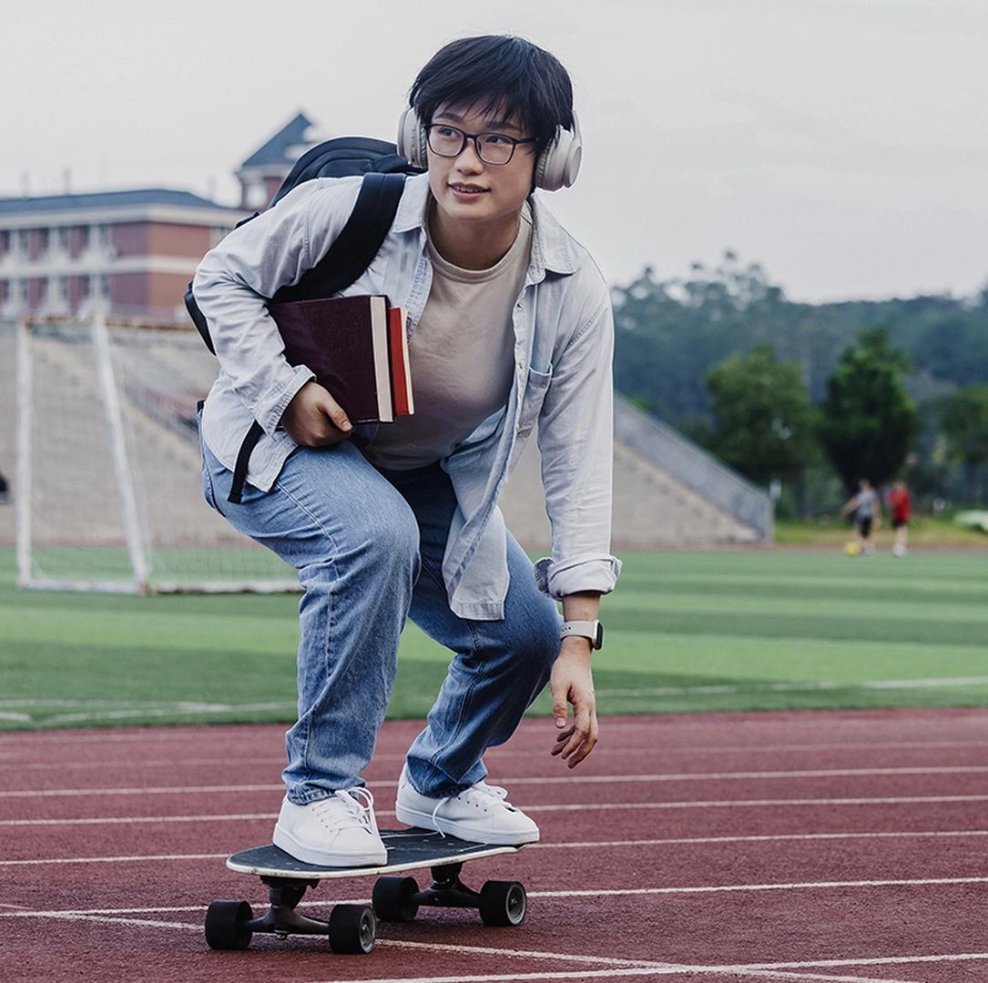 Student Skateboarding