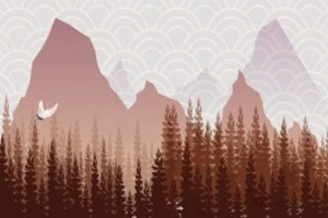 Illustrazione paesaggio montano