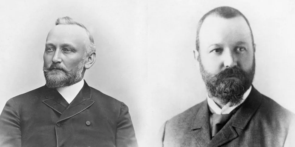 1886年、Alfred Kern（1850年～1893年）とEdouard Sandoz（1853年～1928年）がスイスのバーゼルに化学薬品会社ケルン＆サンド社を設立しました。初の染料はアリザリンブルーおよびオーラミンでした。
