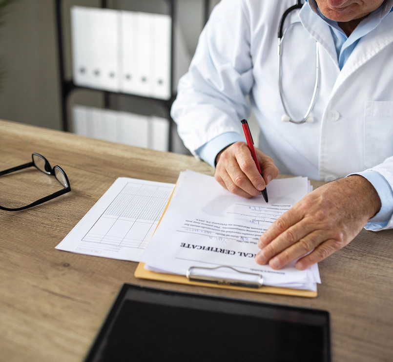 Gydytojas pildo dokumenta