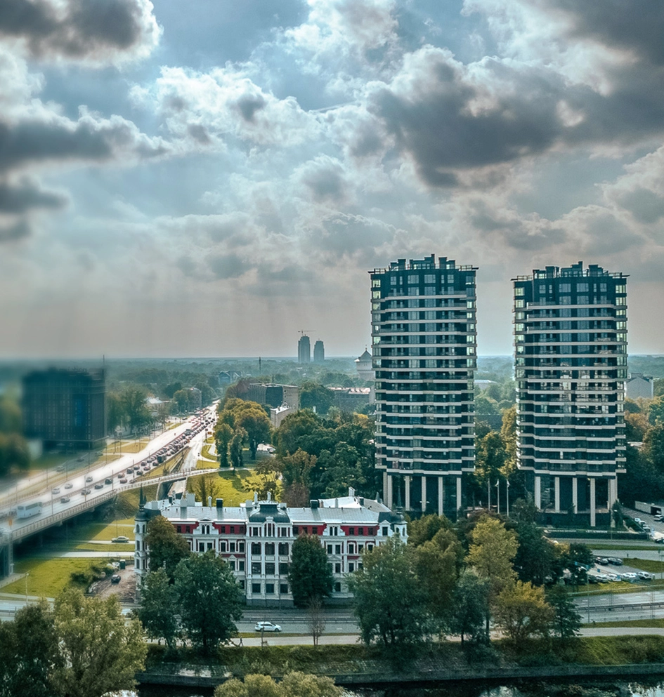 Riga panorama drone