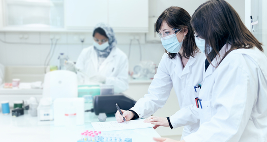 Profesional trabajando en laboratorio 