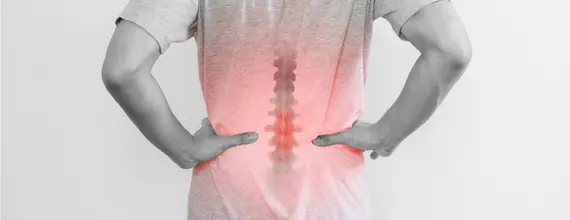 Illustratie van man met rugpijn