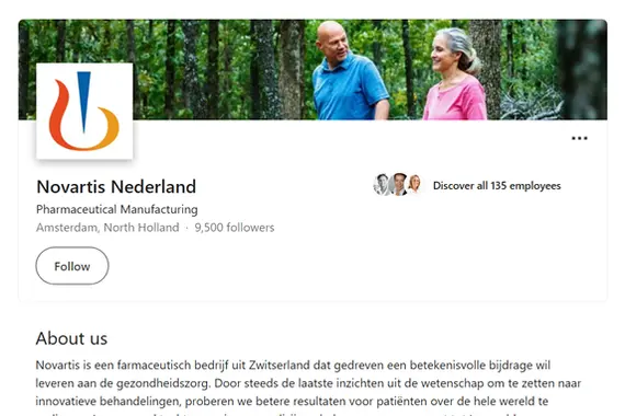 Novartis op LinkedIn