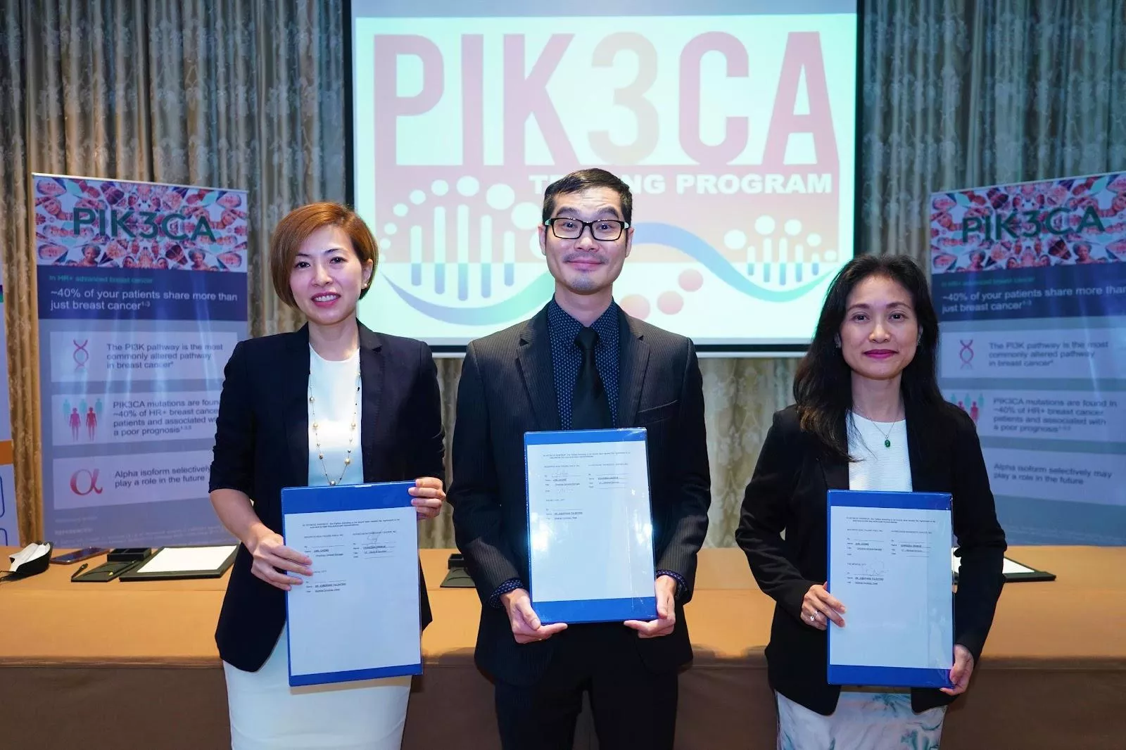 Stakeholder officials signed the formal agreement to implement the Novartis PIK3CA Testing Program for advanced  Breast Cancer patients. Photo shows 