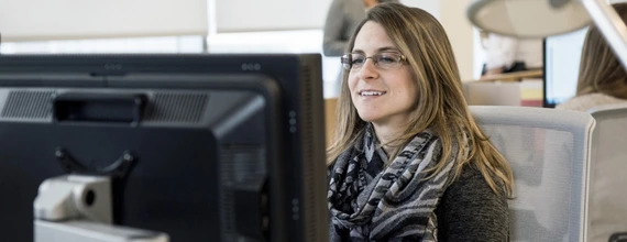 Business people working on a computer