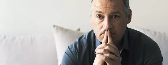 Man in a thinking spiral
