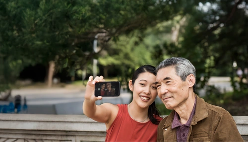 Two people taking a selfie