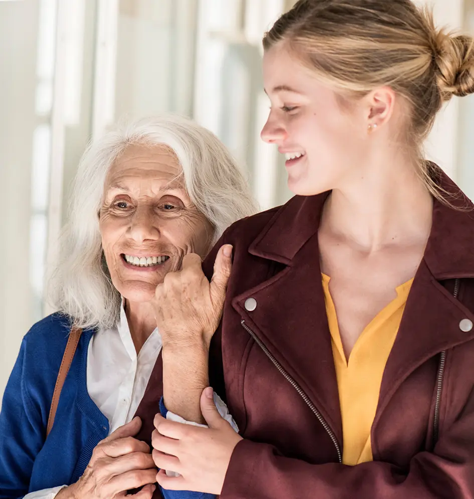 Elderly patient and younger woman
