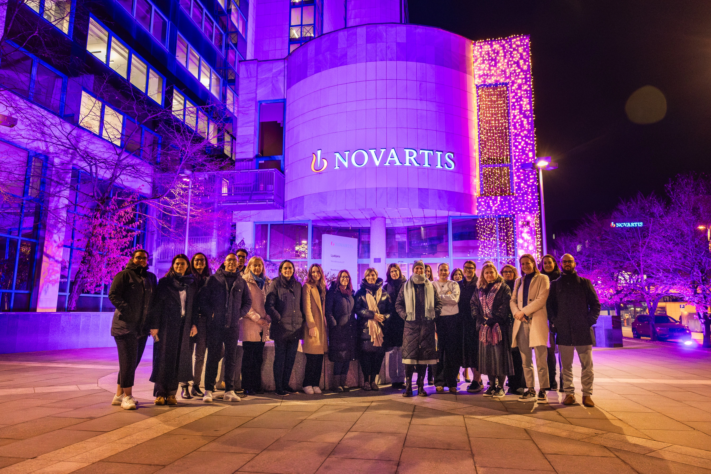 Purple main office building in Ljubljana