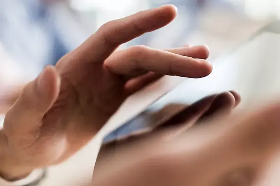 Man using a tablet