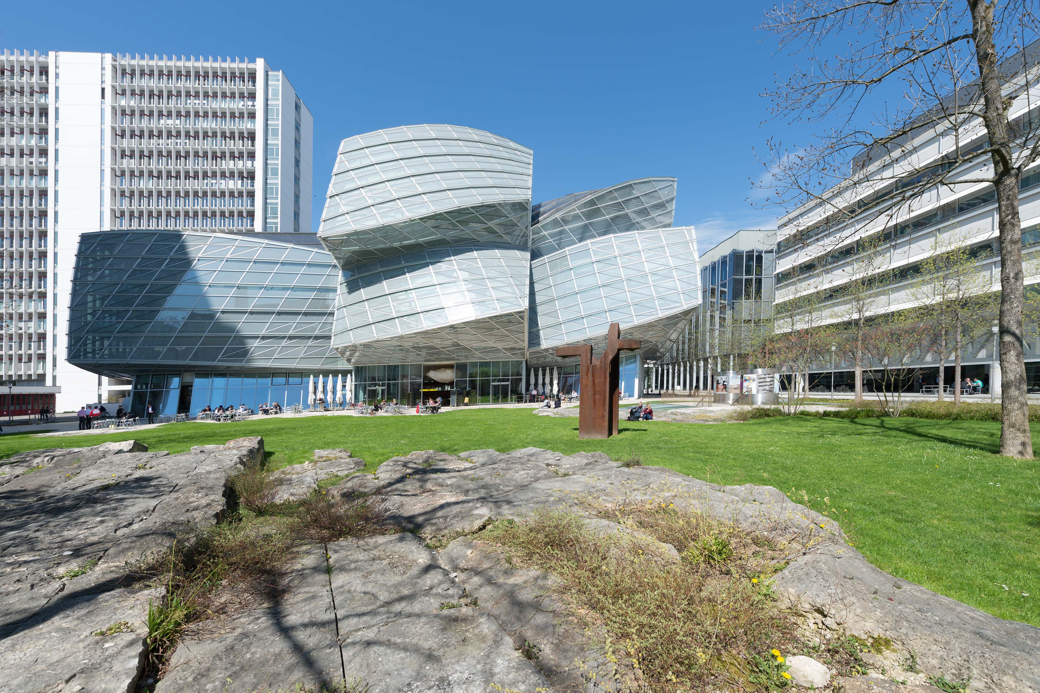 Frontal view of Gehry building