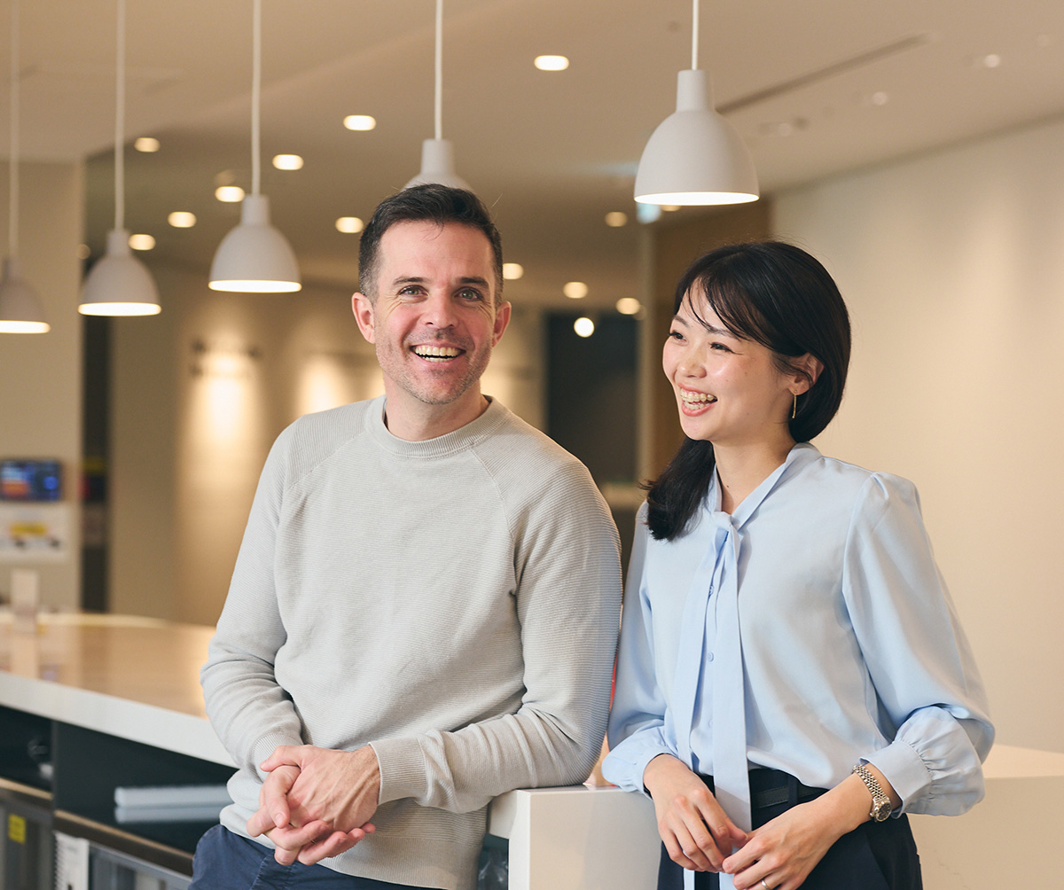 Two colleagues engaged in conversation