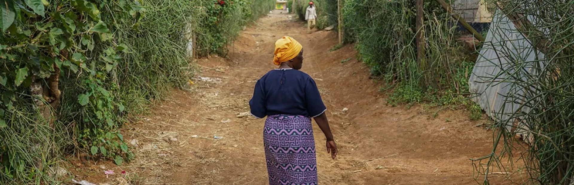 Patient in rural Kenya walks to a clinic
