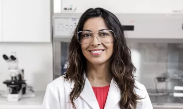 A female Novartis researcher