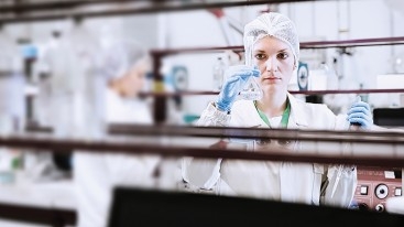 Scientist checking samples