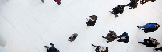 People walking seen from above