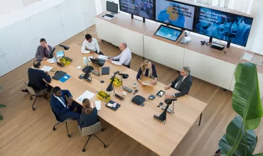 Business people meeting in a large room